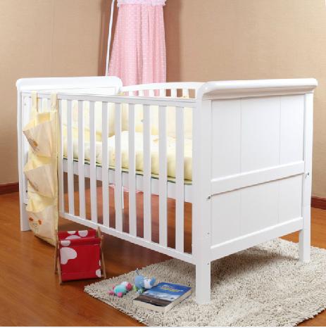 【正品保证】0-8岁可变少年床 全实木婴儿床 宝宝BB床白色 好孩子必备童床